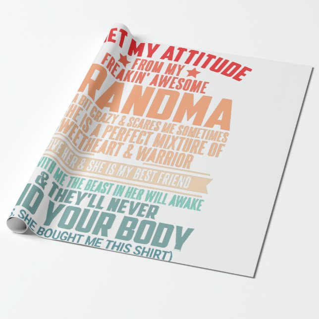 PAPIER CADEAU JE REÇOIS MON ATTITUDE DE MA GRAND-GRAND-MAJEURE F (Déroulé)