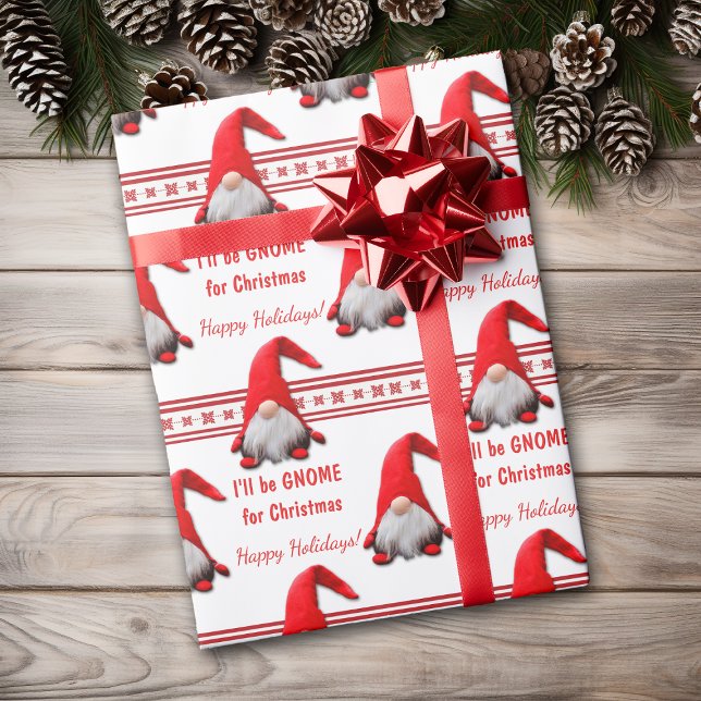 Papier Cadeau Je serai Gnome pour Noël (Créateur téléchargé)