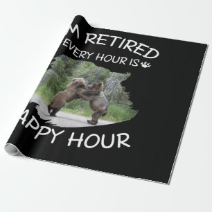 Papier Cadeau Je suis à la retraite toutes les heures est l'heu