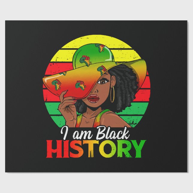 Papier Cadeau Je Suis Noir Histoire Amérique Africaine (Plat)
