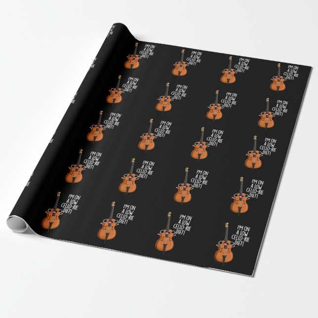 Papier Cadeau Je suis sur un petit bonbon de régime de violoncel (Déroulé)