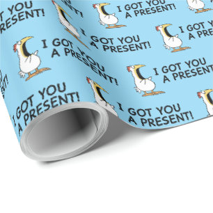 Papier Cadeau JE T'AI ACHETÉ UN CADEAU ! poulet criard