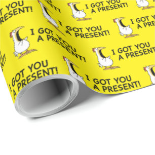 Papier Cadeau JE T'AI ACHETÉ UN CADEAU ! poulet criard