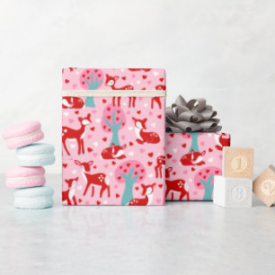 Papier Cadeau Je T'Aime Cher Valentines Day Deer Patternes