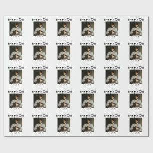 Papier Cadeau je t'aime papa fête des pères ajoutez photo nom si