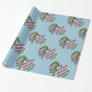 Papier Cadeau Je touche mon papier d'emballage d'humour de Noël