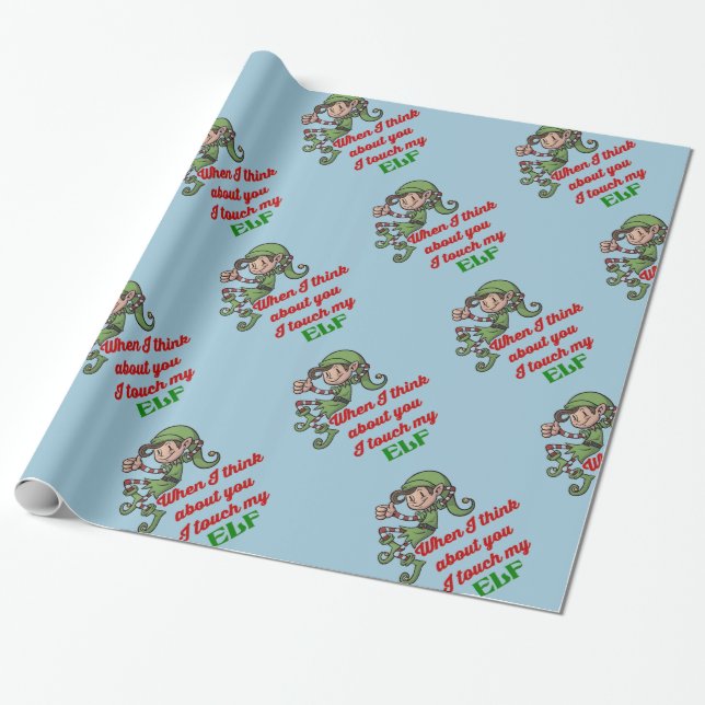 Papier Cadeau Je touche mon papier d'emballage d'humour de Noël (Déroulé)