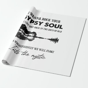 Papier Cadeau Je Veux Rock Votre Soul Tsigane Hippie Guitare
