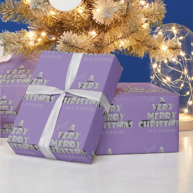 Papier Cadeau Je vous souhaite un très joyeux Lavande de Noël (Vacances)