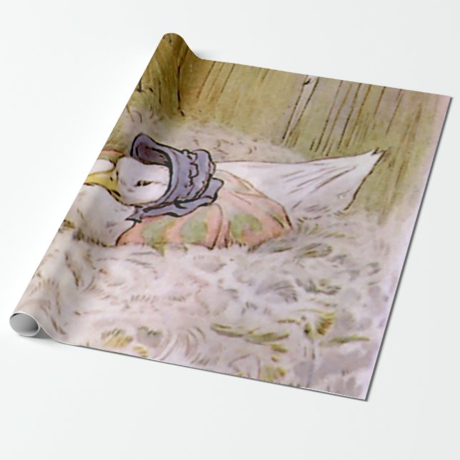 Papier Cadeau Jemima Puddle-Duck Hatching Her Oeufs par Beatrix  (Déroulé)