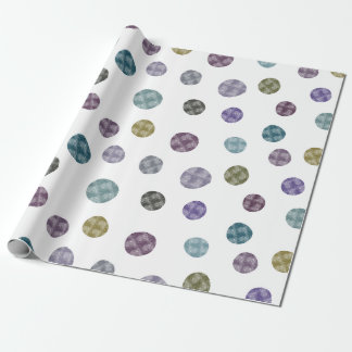 Papier Cadeau Jennifer Grand Aquarelle Points bleu vert violet