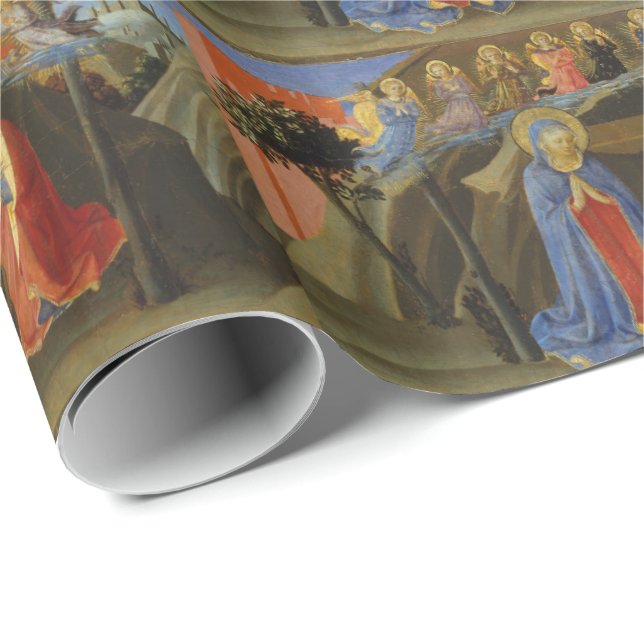 Papier Cadeau Jésus-Christ saint d'anges de scène de nativité de (Coin rond)