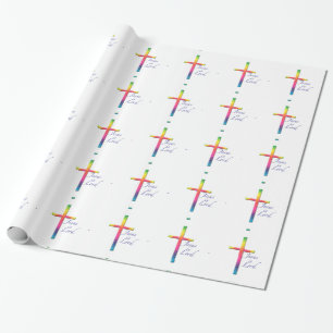 Papier Cadeau Jésus est croix Seigneur-Colorée de mosaïque