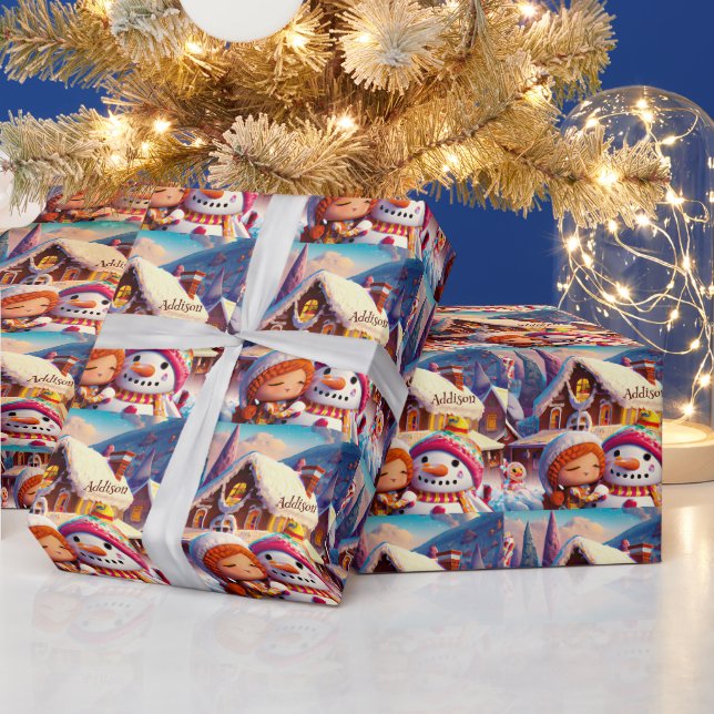 Papier Cadeau Jeu d'argile de Noël Pain d'épices Snowman hiver (Vacances)
