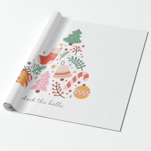 Papier Cadeau Jeu de cadeaux de Noël Les Halls (Déroulé)