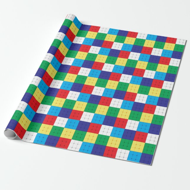 Papier Cadeau Jeu de casse-tête Cube (Déroulé)