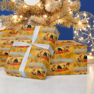 Papier Cadeau Jeu de Poker Cowboy amérindien chinois homme