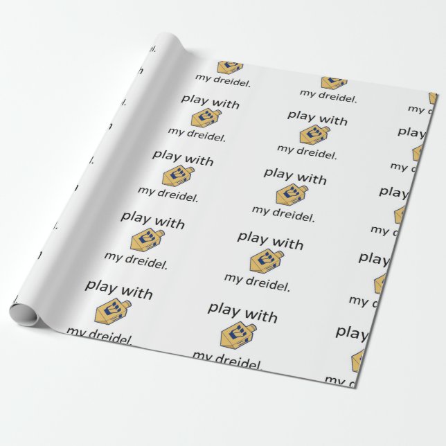 Papier Cadeau Jeu drôle de dreidel de chanukah de Hanoukka avec (Déroulé)