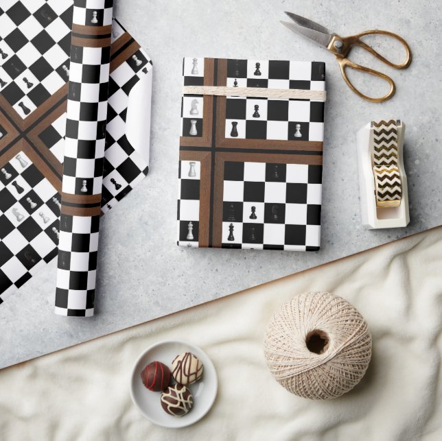 Papier Cadeau Jeu du jeu du jeu d'échecs en cours (Artisanat)