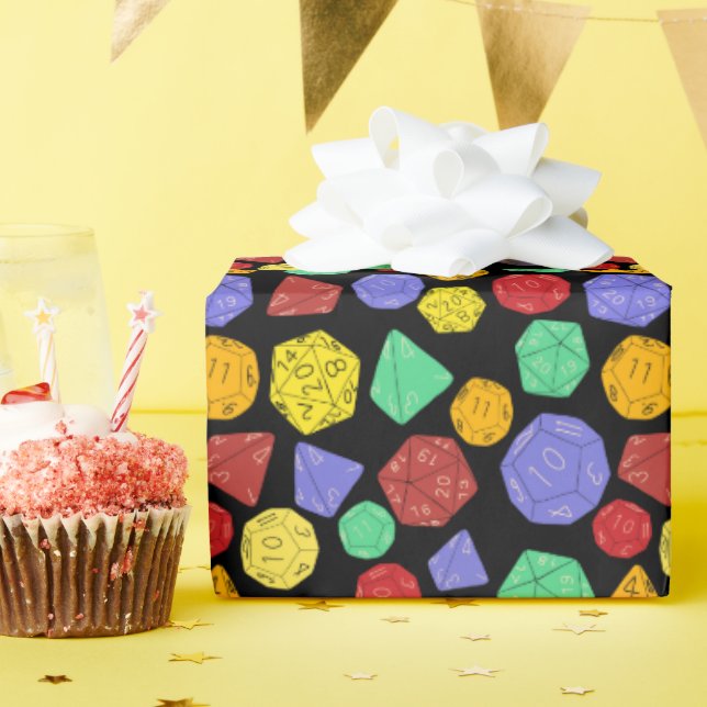 Papier Cadeau Jeu RPG Dice, Conseil, Jeux d'Imaginaire Patternes (Fête d'anniversaire)