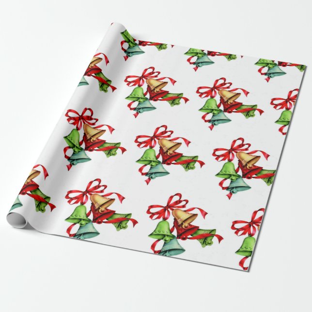 Papier Cadeau Jingle Bells Red Green Noël (Déroulé)