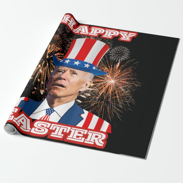 Papier Cadeau Joe Biden Bonne Pâques (Déroulé)
