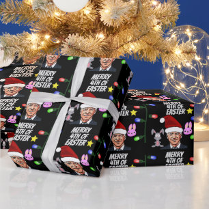 PAPIER CADEAU JOE BIDEN CONFONDU LE TRAVAIL AMUSANT DE NOËL CONF