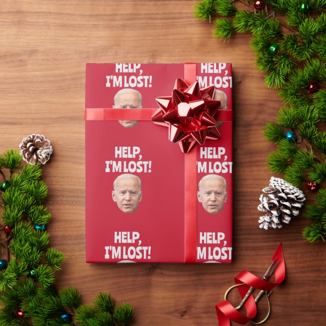 PAPIER CADEAU JOE BIDEN CONFUSED CHRISTMAS WRAPPER PAPIER (Cadeau de vacances)
