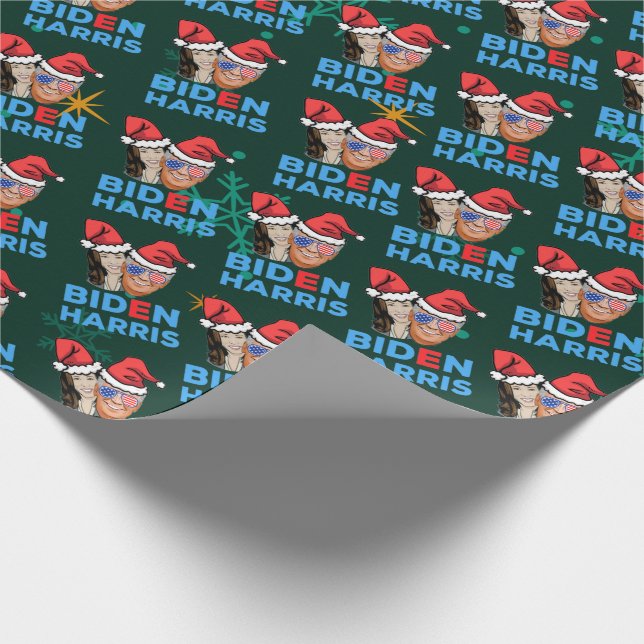 Papier Cadeau joe biden et kamala harris noël santa hat (Coin)