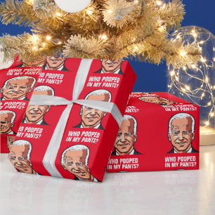 PAPIER CADEAU JOE BIDEN FUNNY QUI A POUSSÉ DANS MES PANIERS EN T