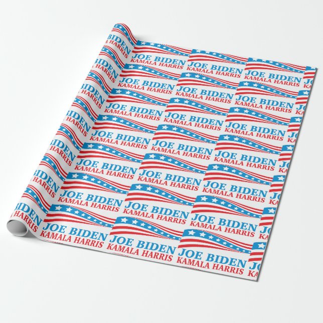 Papier Cadeau Joe Biden Kamala Harris pour l'Amérique (Déroulé)