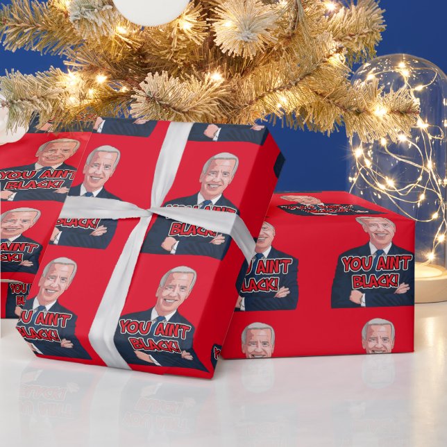 Papier Cadeau JOE BIDEN papier d'emballage de Noël N'A PAS NOIR! (Vacances)
