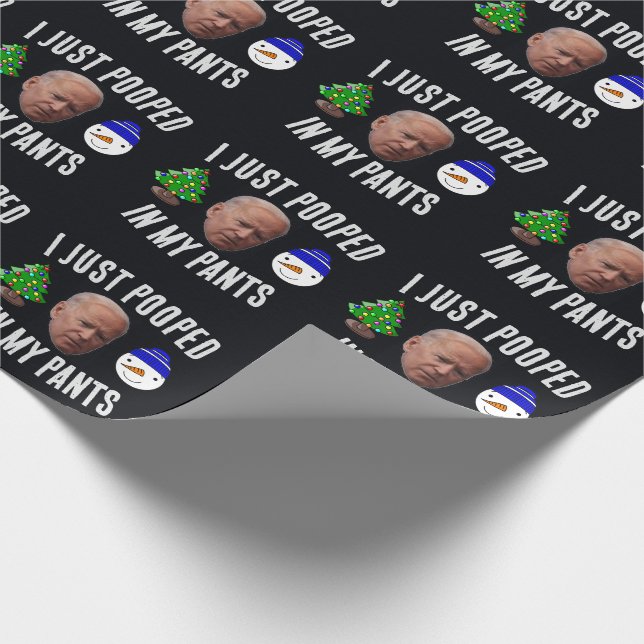 PAPIER CADEAU JOE BIDEN POOPÉE DANS LES PANNES NOËL LIVRE D'ÉTIQ (Coin)
