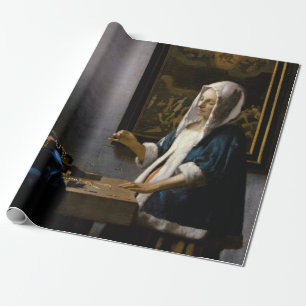 Papier Cadeau Johannes Vermeer - Femme tenant un équilibre