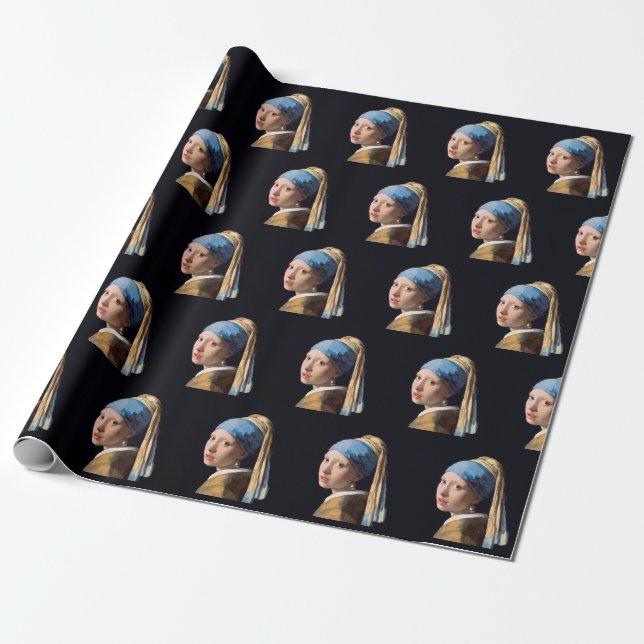 Papier Cadeau JOHANNES VERMEER - Fille avec une boucle d'oreille (Déroulé)
