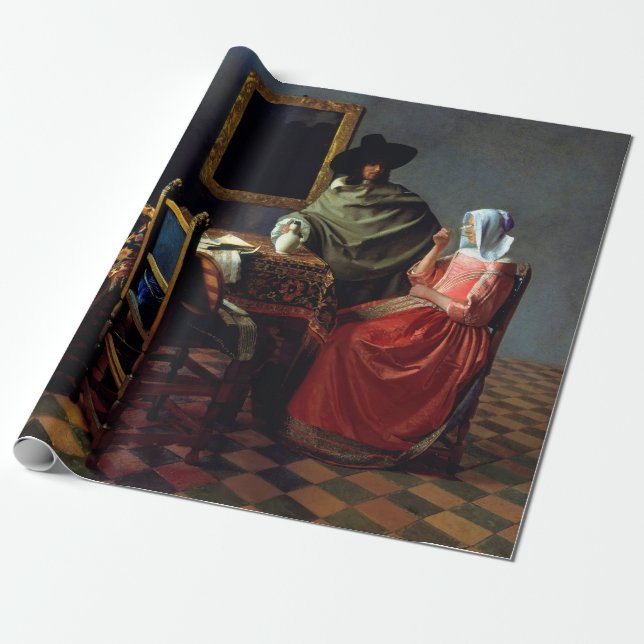 Papier Cadeau Johannes Vermeer - Le verre du vin (Déroulé)