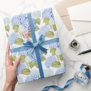 Papier Cadeau Joie de l'Hortensia Bleu