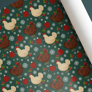 Papier Cadeau Joli Art Populaire Noël Rustique