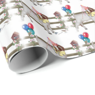 Papier Cadeau Joli Boer Chèvre Enfant Anniversaire