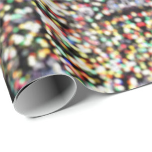 Papier Cadeau Joli bokeh coloré lumières des arbres de Noël