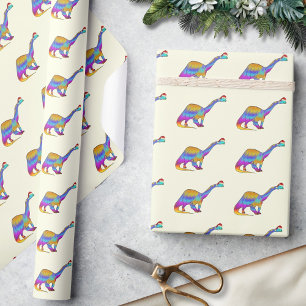 Papier Cadeau Joli Brontosaurus Dinosaur Noël