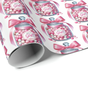 Papier Cadeau Joli carrelage filles baby shower buffet de bonbon