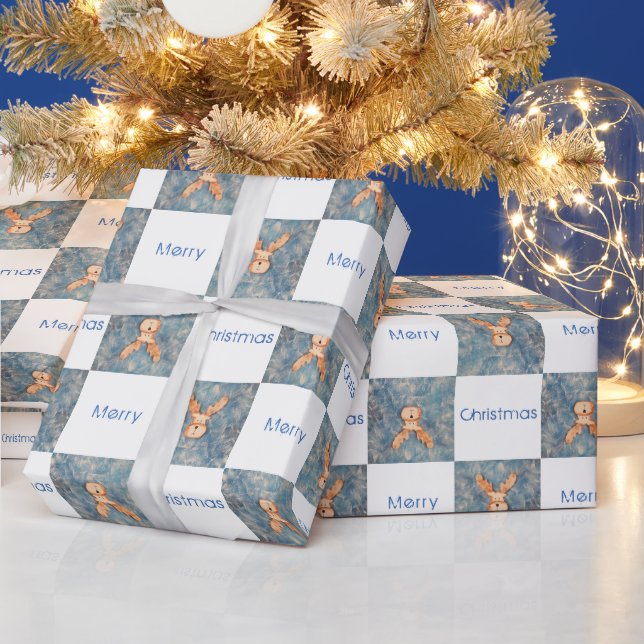 Papier Cadeau Joli Cerf Noël Joyeux Enfants Vacances (Vacances)