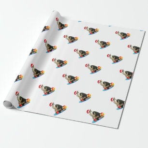 Papier Cadeau Joli chat de Merlin de Noël