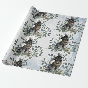 Papier Cadeau Joli Chien en Aquarelle