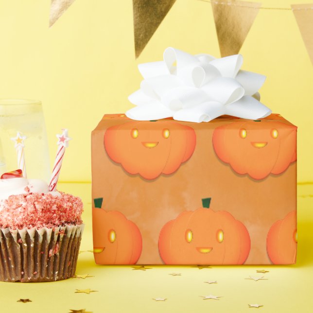 Papier Cadeau Joli Citrouille Halloween Baby shower d'aquarelle (Fête d'anniversaire)