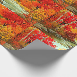 Papier Cadeau Joli Comme Une Image Automne Laisse Paysage