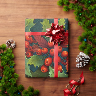 Papier Cadeau Joli Emballage de fête de Noël coloré