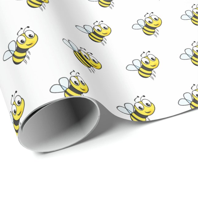Papier Cadeau Joli Enfants Miel Abeille Thème Cadeau Papier enve (Coin rond)