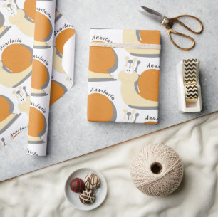 Papier Cadeau Joli escargot de dessin animé Personnalisé